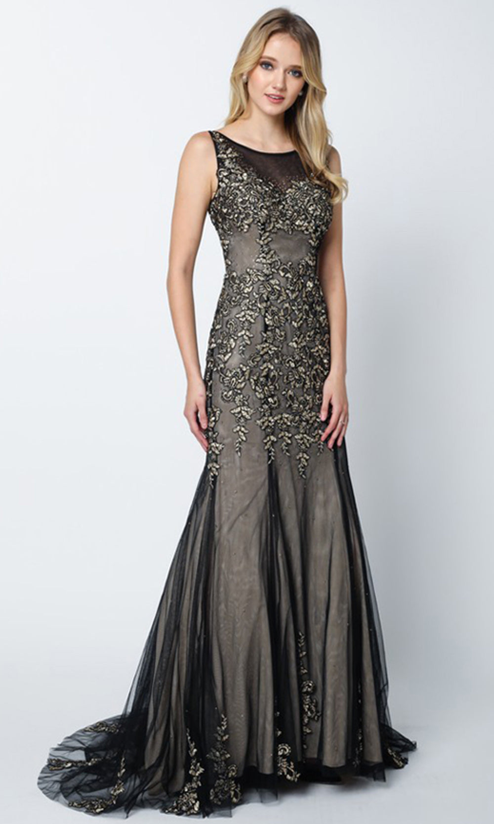 Juliet Dresses 656 - Jewel Neckline Embellished Gown Formal Gowns