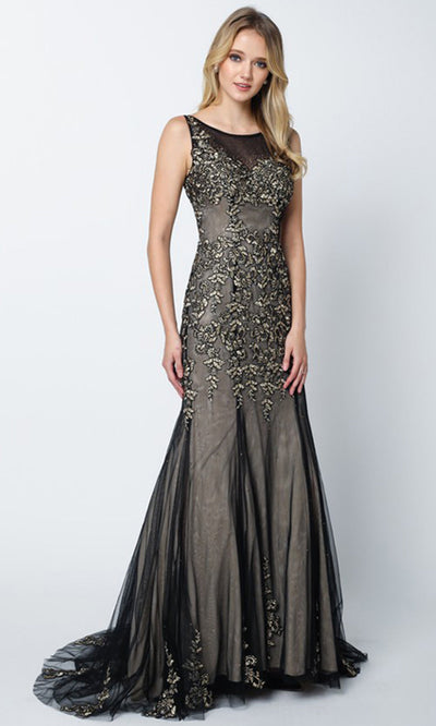 Juliet Dresses 656 - Jewel Neckline Embellished Gown Formal Gowns