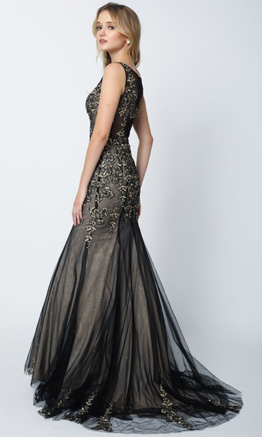 Juliet Dresses 656 - Jewel Neckline Embellished Gown Formal Gowns