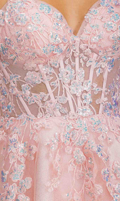 Eureka Fashion EK152 - Floral Applique A-Line Sleeveless Dress Cocktail Dresses