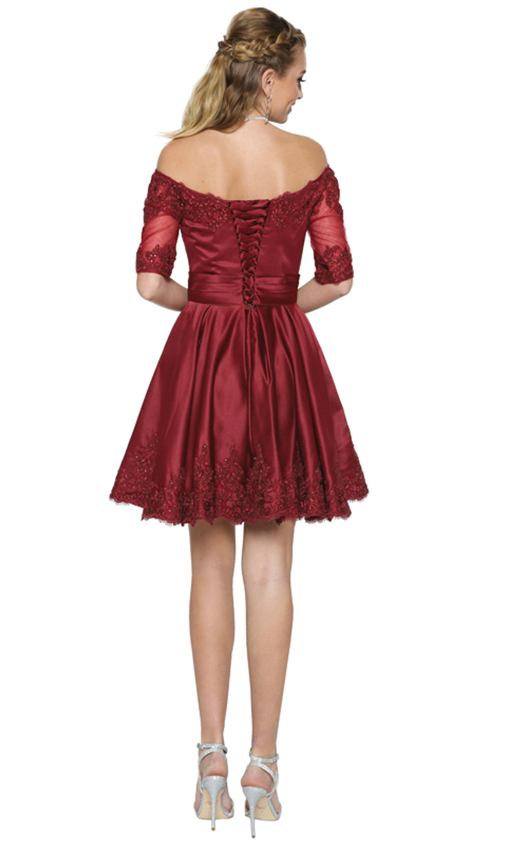 Juliet Dresses 804 - Elbow-Length Sleeve A-Line Party Dress Cocktail Dresses