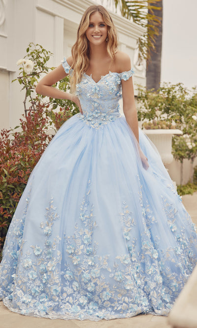 Juliet Dresses 1434 - Sweetheart Embellished 3D Flower Gown Quinceanera Dresses
