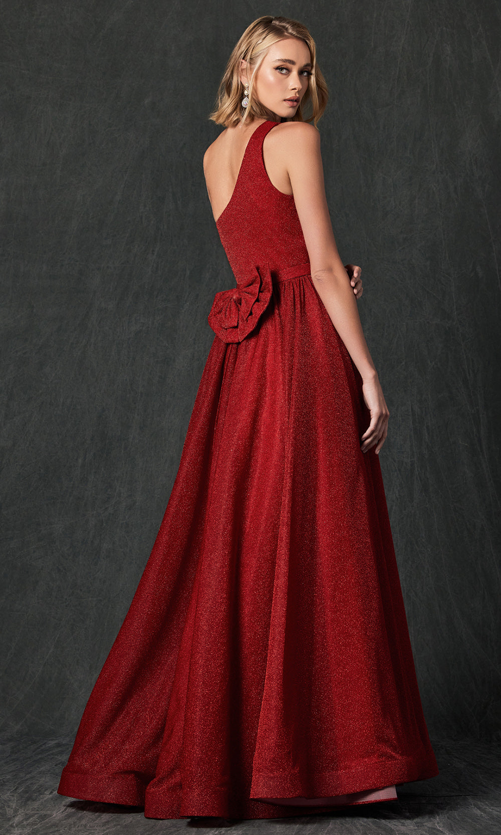 Juliet Dresses 205 - Long Sleeveless Asymmetric Gown Prom Dresses