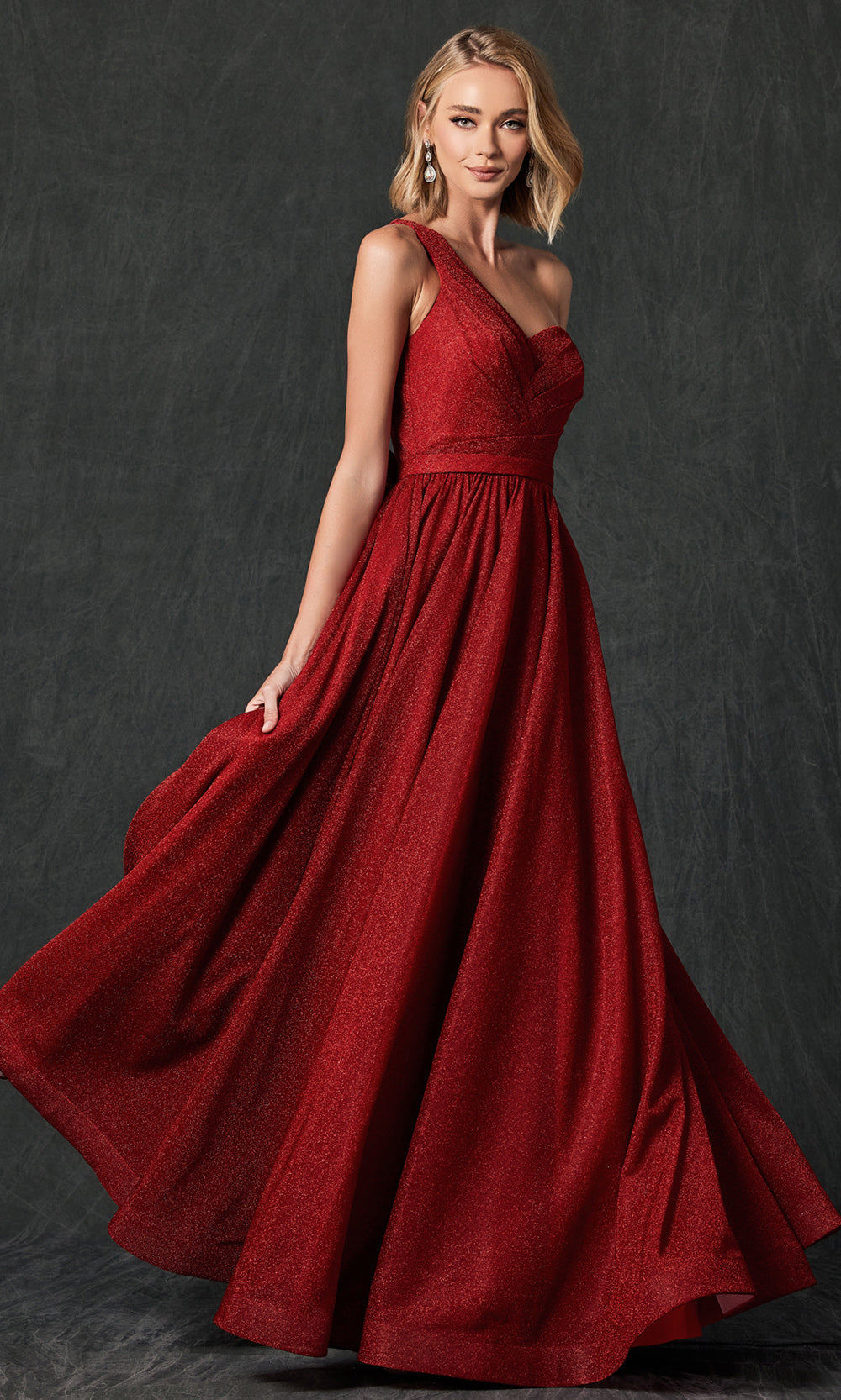 Juliet Dresses 205 - Long Sleeveless Asymmetric Gown Prom Dresses