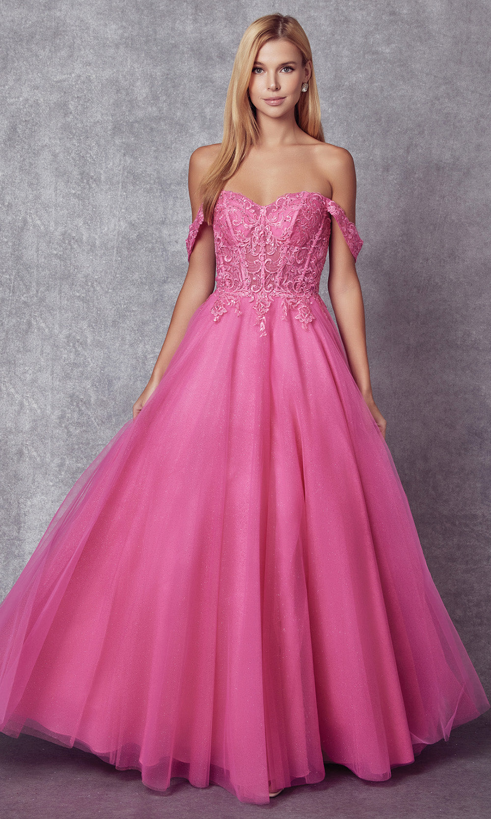 Juliet Dresses 280 - Lace Applique Sweetheart A-Line Gown Prom Dresses