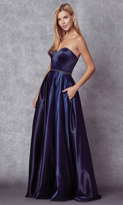 Juliet Dresses 688 - Sweetheart Neck Beaded Waist Gown Formal Gowns