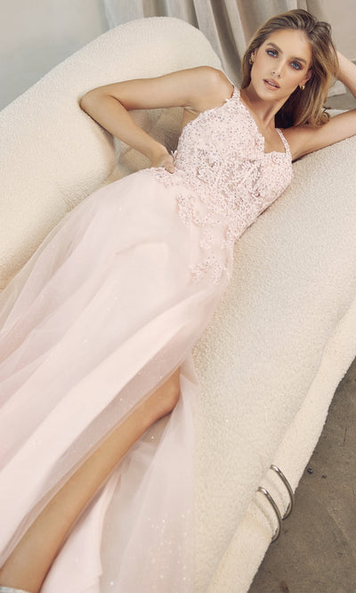 Juliet Dresses 283 - Glitter Tulle A-line Gown with Embroidery Formal Gowns