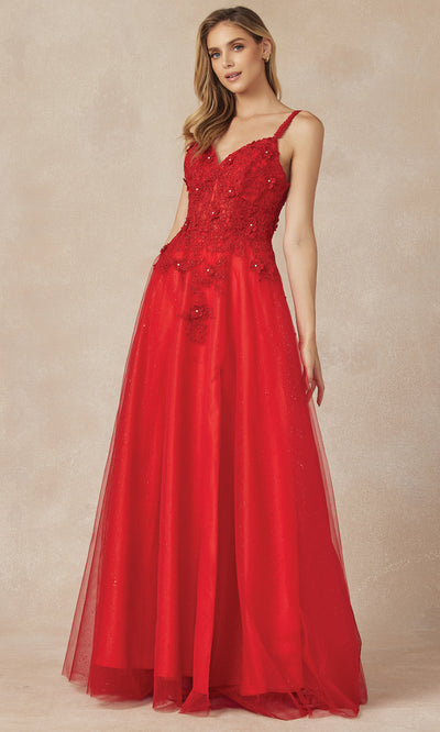 Juliet Dresses 283 - Glitter Tulle A-line Gown with Embroidery Formal Gowns