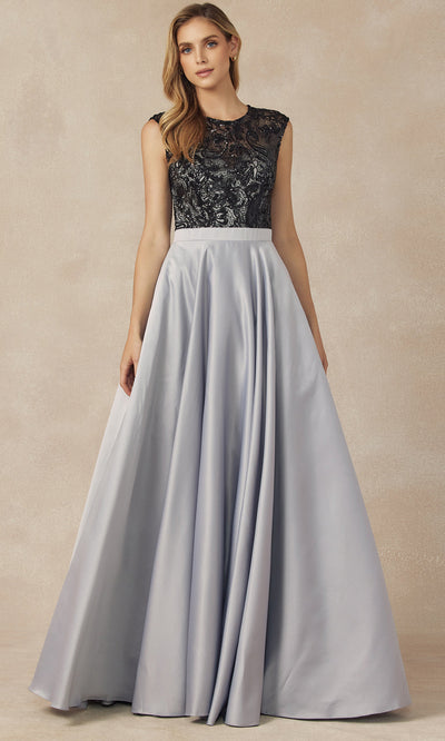 Juliet Dresses 661 - Jewel Neck Sequin Embellished Gown Ball Gowns