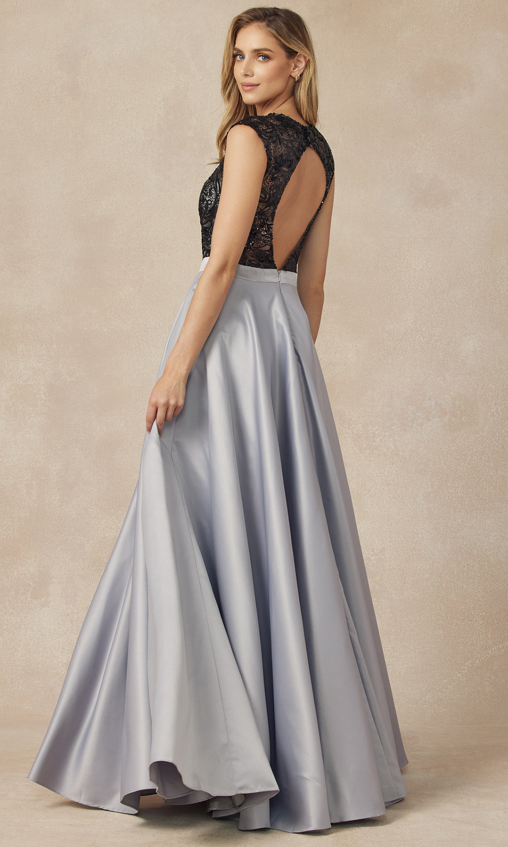 Juliet Dresses 661 - Jewel Neck Sequin Embellished Gown Ball Gowns