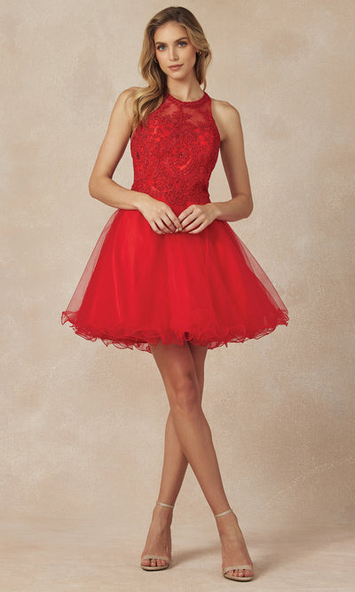 Juliet Dresses 826 - Illusion Halter Party Dress Homecoming Dresses