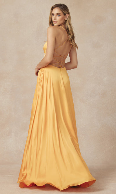 Juliet Dresses 278 - Lace-Up Back Sleeveless Gown with Pockets Prom Dresses