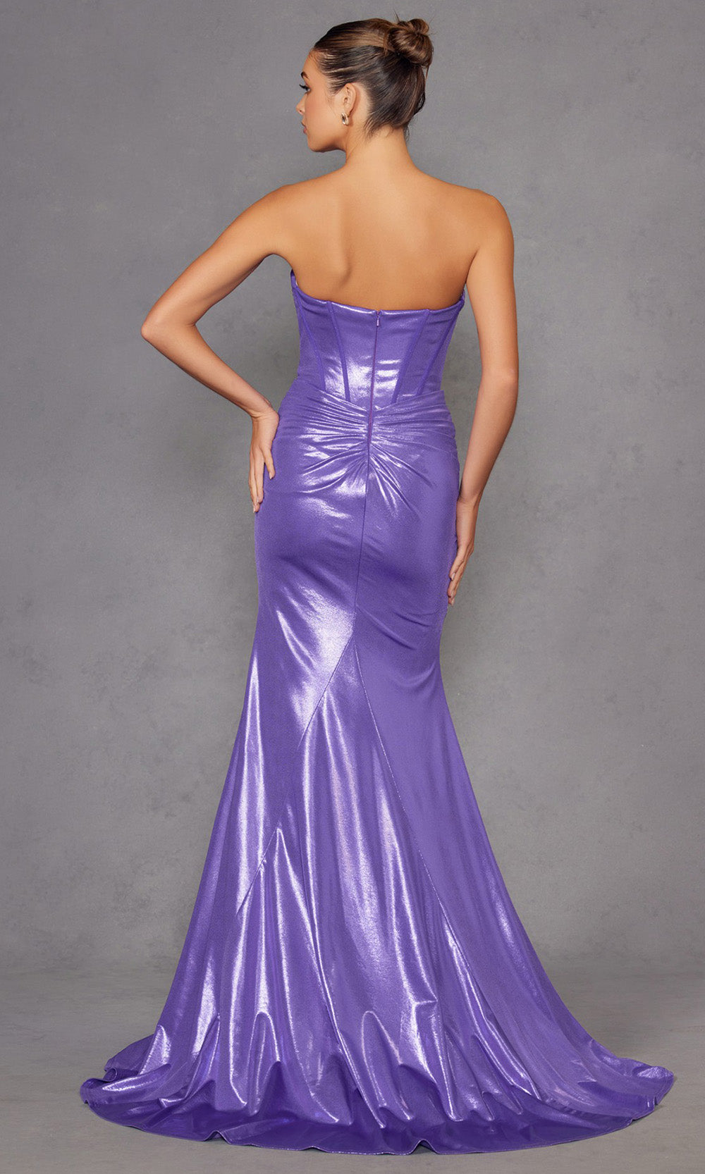Juliet Dresses JT2578H - Corset Style Fitted Dress with Slit Prom Dresses