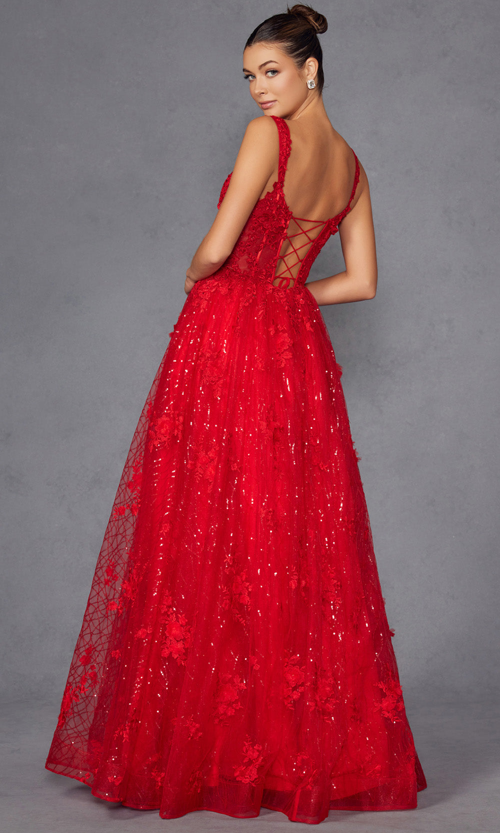 Juliet Dresses JT2495A - Sweetheart Sequin Floral Evening Gown Prom Dresses