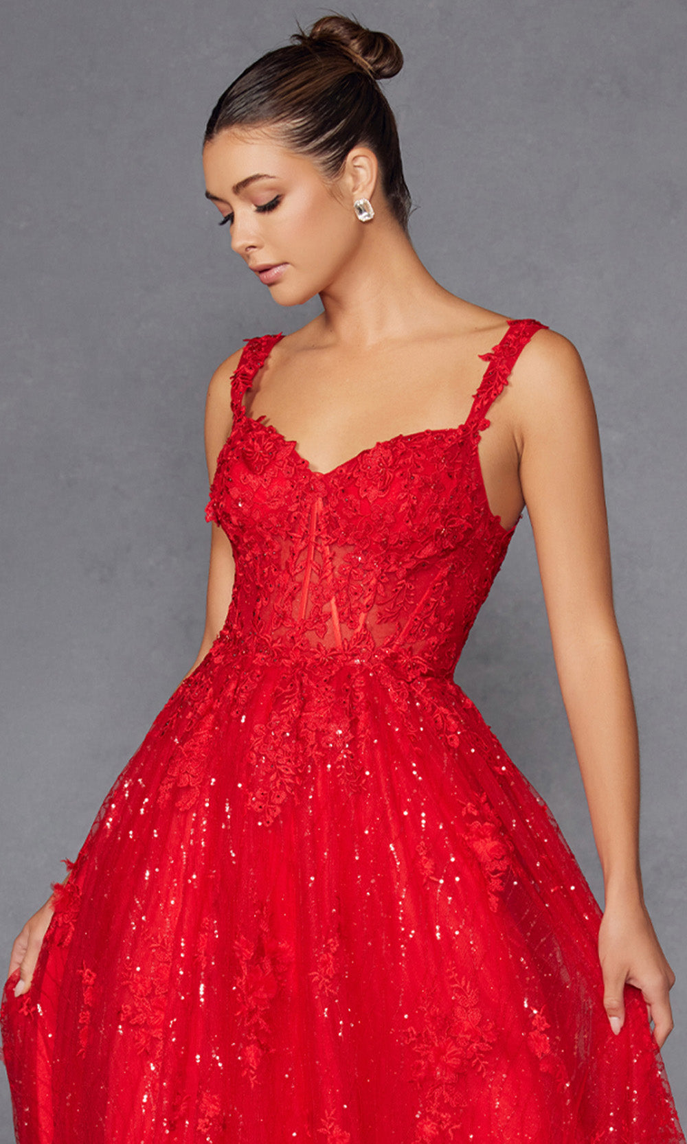 Juliet Dresses JT2495A - Sweetheart Sequin Floral Evening Gown Prom Dresses