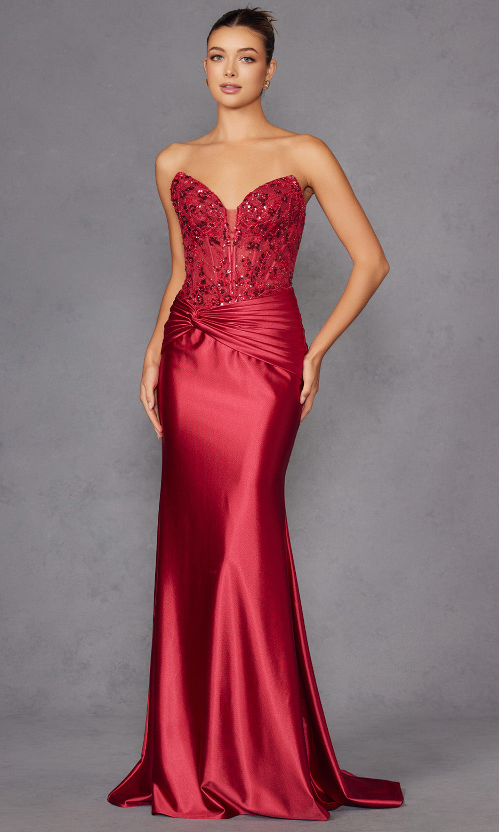 Juliet Dresses JT2534K - Lace-Up Back Embellished Corset Gown Prom Dresses