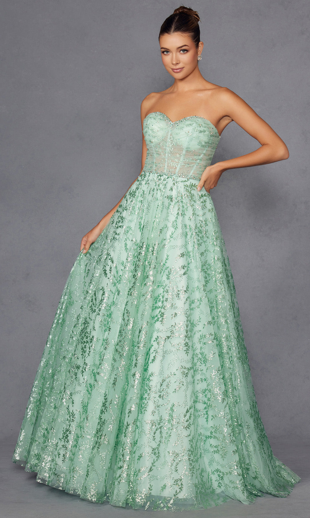 Juliet Dresses JT2547S - Sweetheart Corset Embellished Dress Prom Dresses