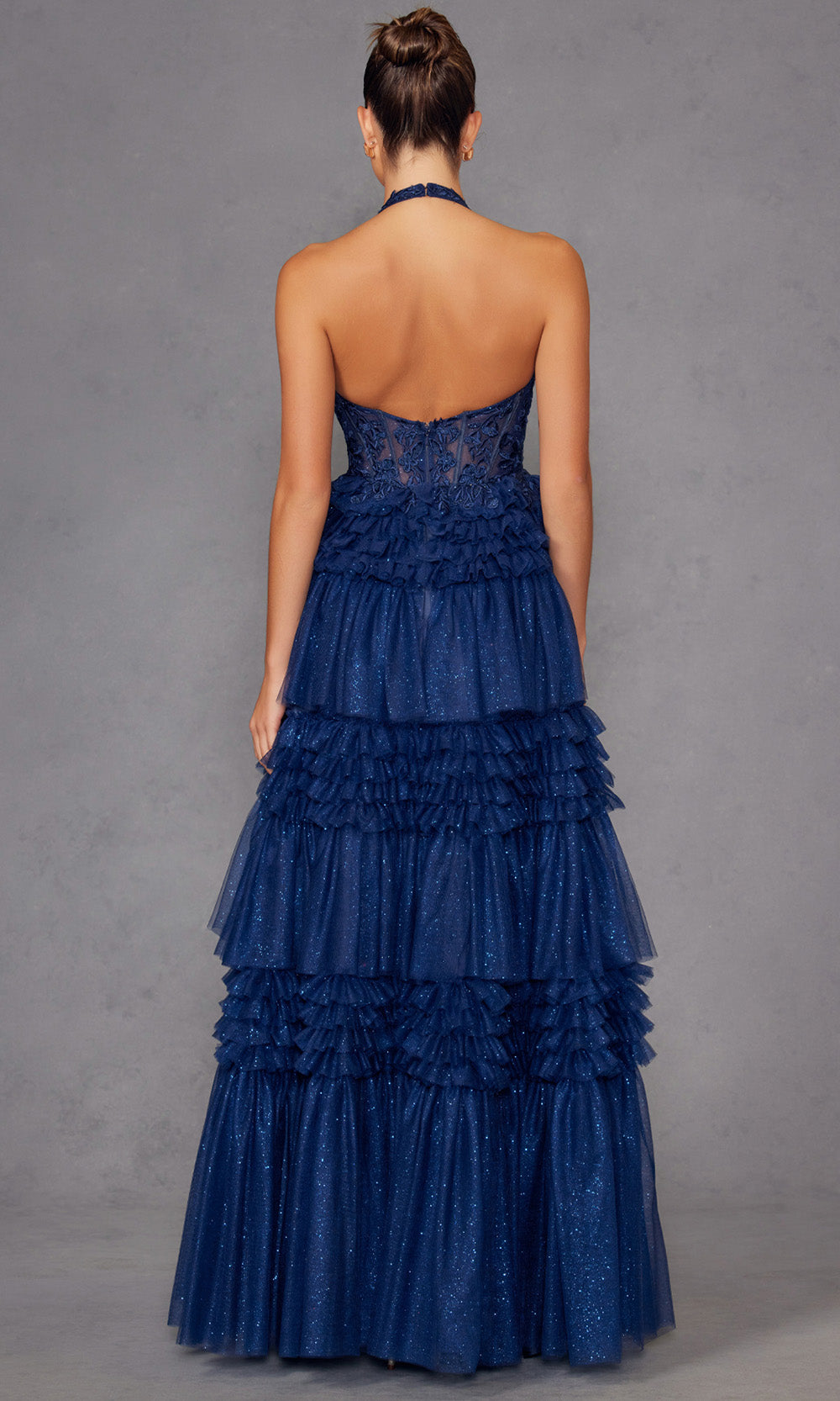 Juliet Dresses JT2556S - Embroidered Corset Layered Gown Ball Gowns