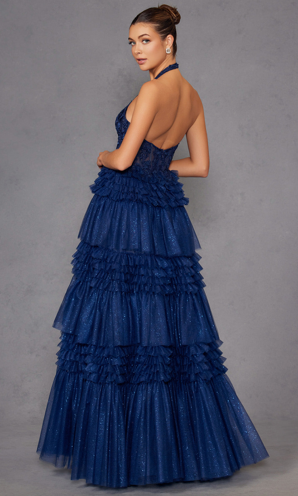 Juliet Dresses JT2556S - Halter Tiered Ballgown