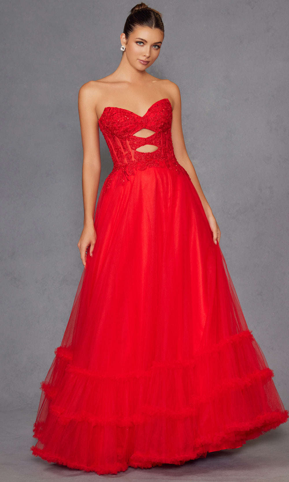 Juliet Dresses JT2561S - Embroidered Top Sweetheart Long Dress Prom Dresses