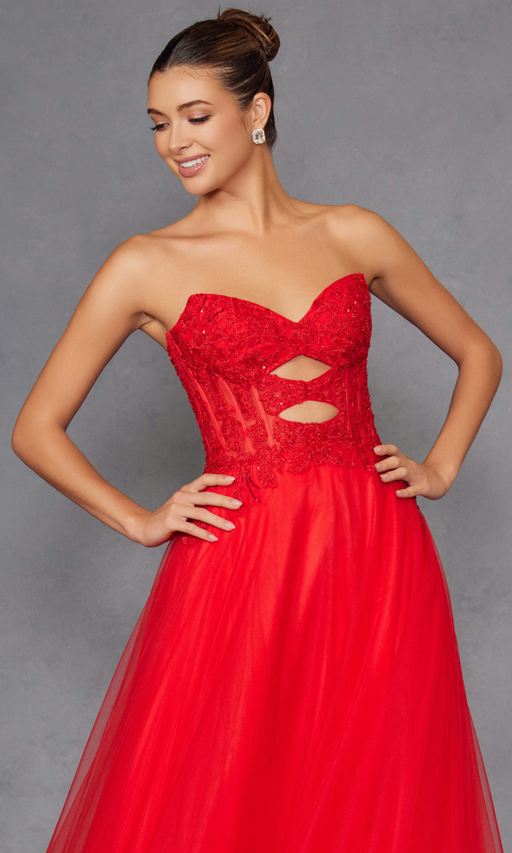 Juliet Dresses JT2561S - Embroidered Top Sweetheart Long Dress Prom Dresses