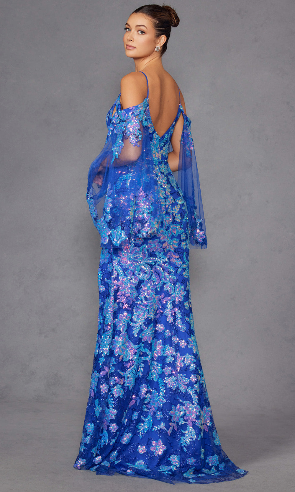 Juliet Dresses JT2564U - V-Neck Cold Shoulder Sheath Dress Formal Gowns