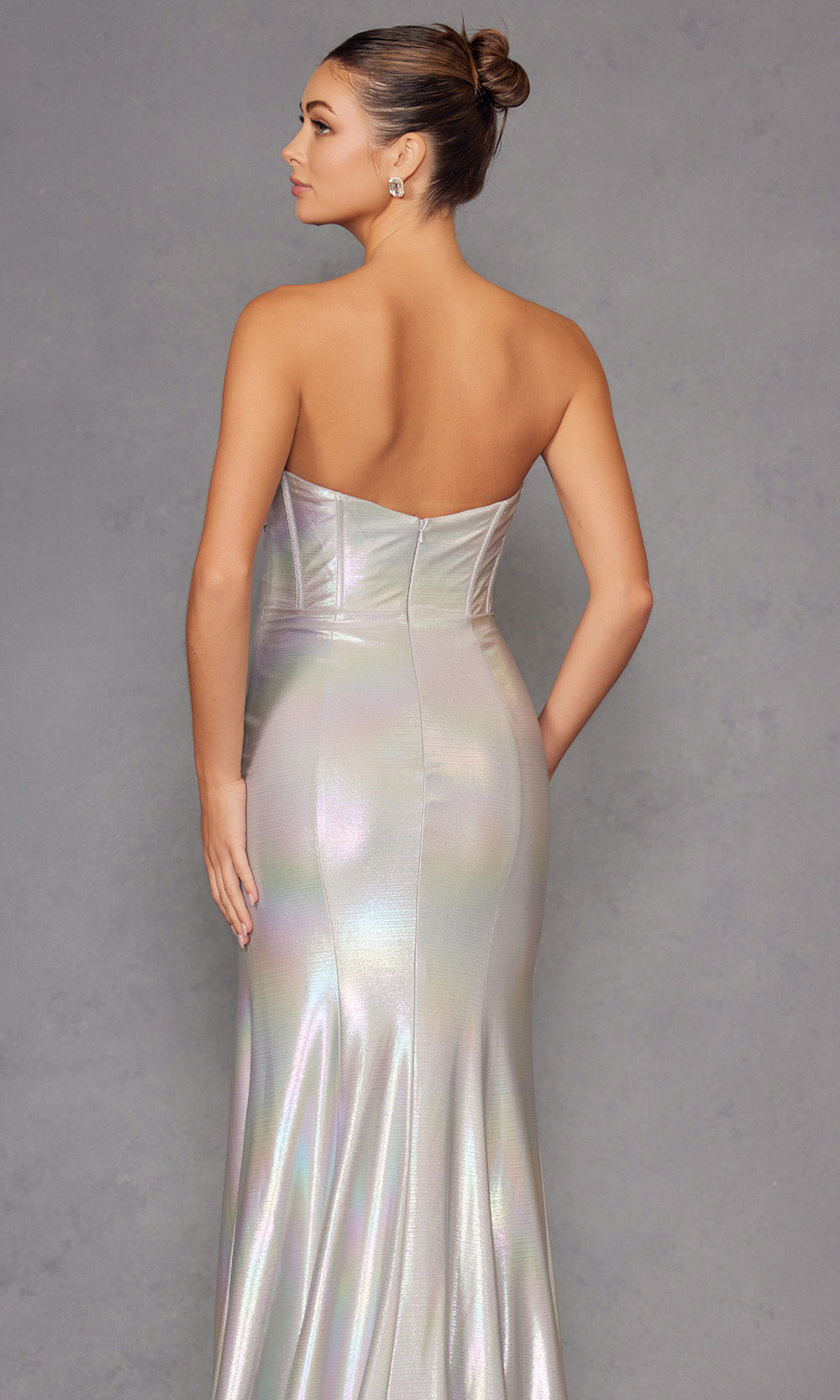 Juliet Dresses JT2579H - Sweetheart Slit Metallic Evening Dress Prom Dresses