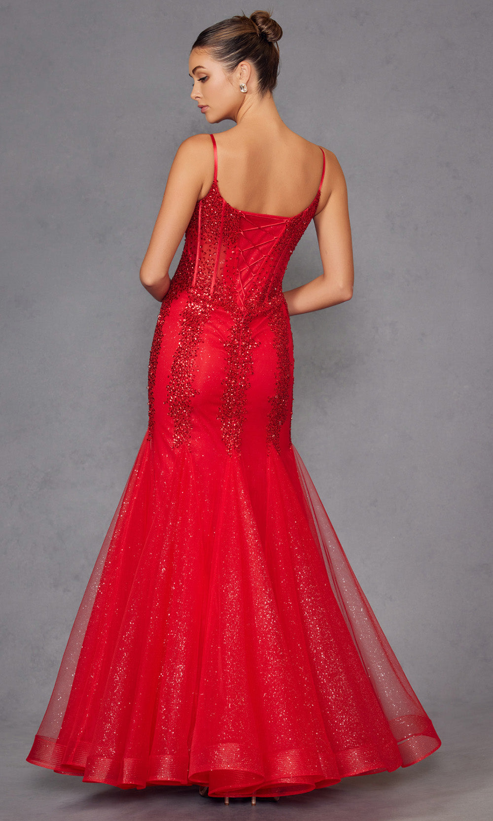 Juliet Dresses JT2883C - Illusion Corset Godet Accent Dress Prom Dresses