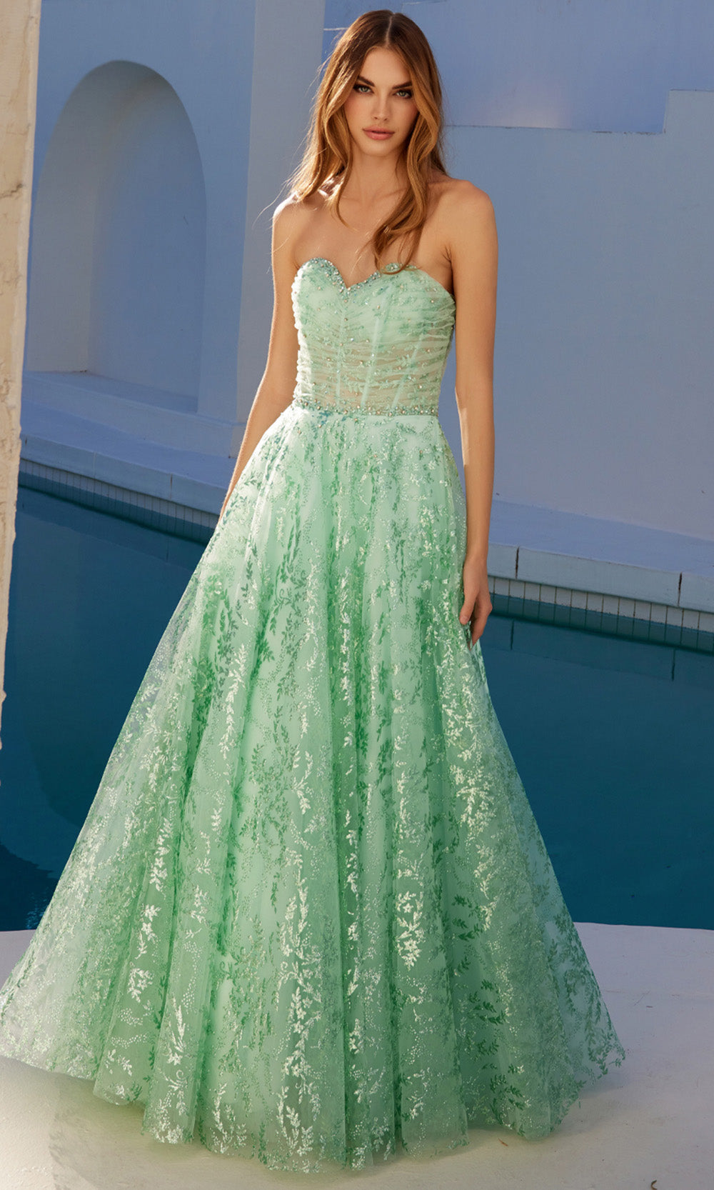 Juliet Dresses JT2547S - Sweetheart Corset Embellished Dress Prom Dresses