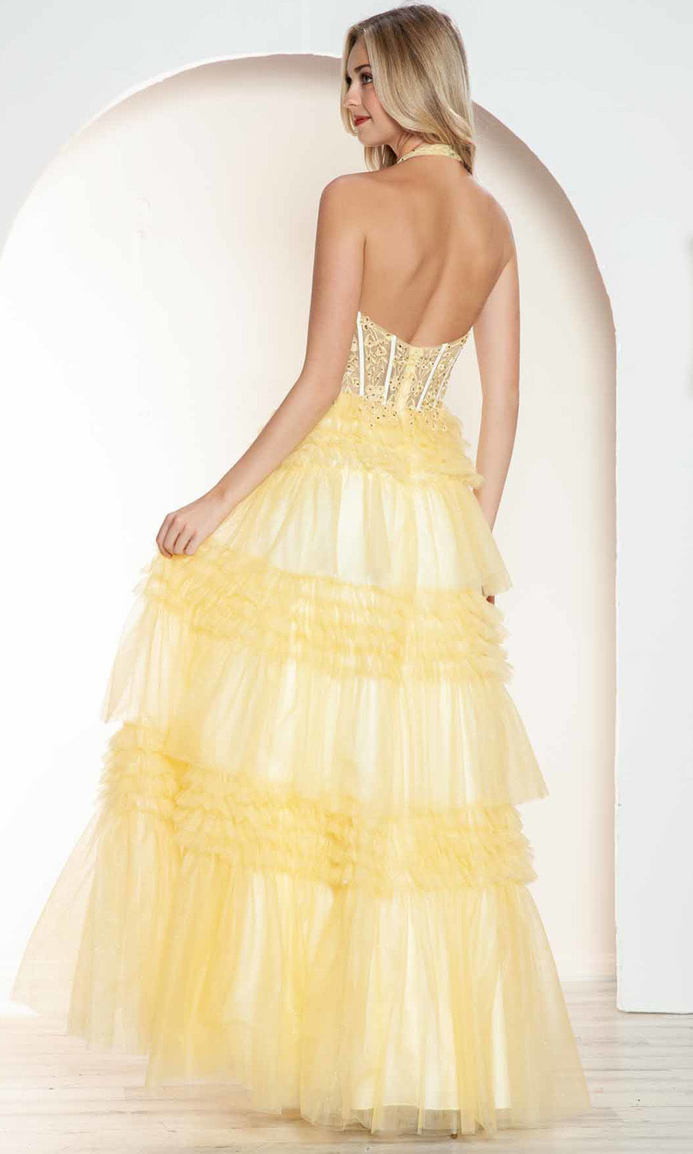Juliet Dresses JT2556S - Halter Tiered Ballgown