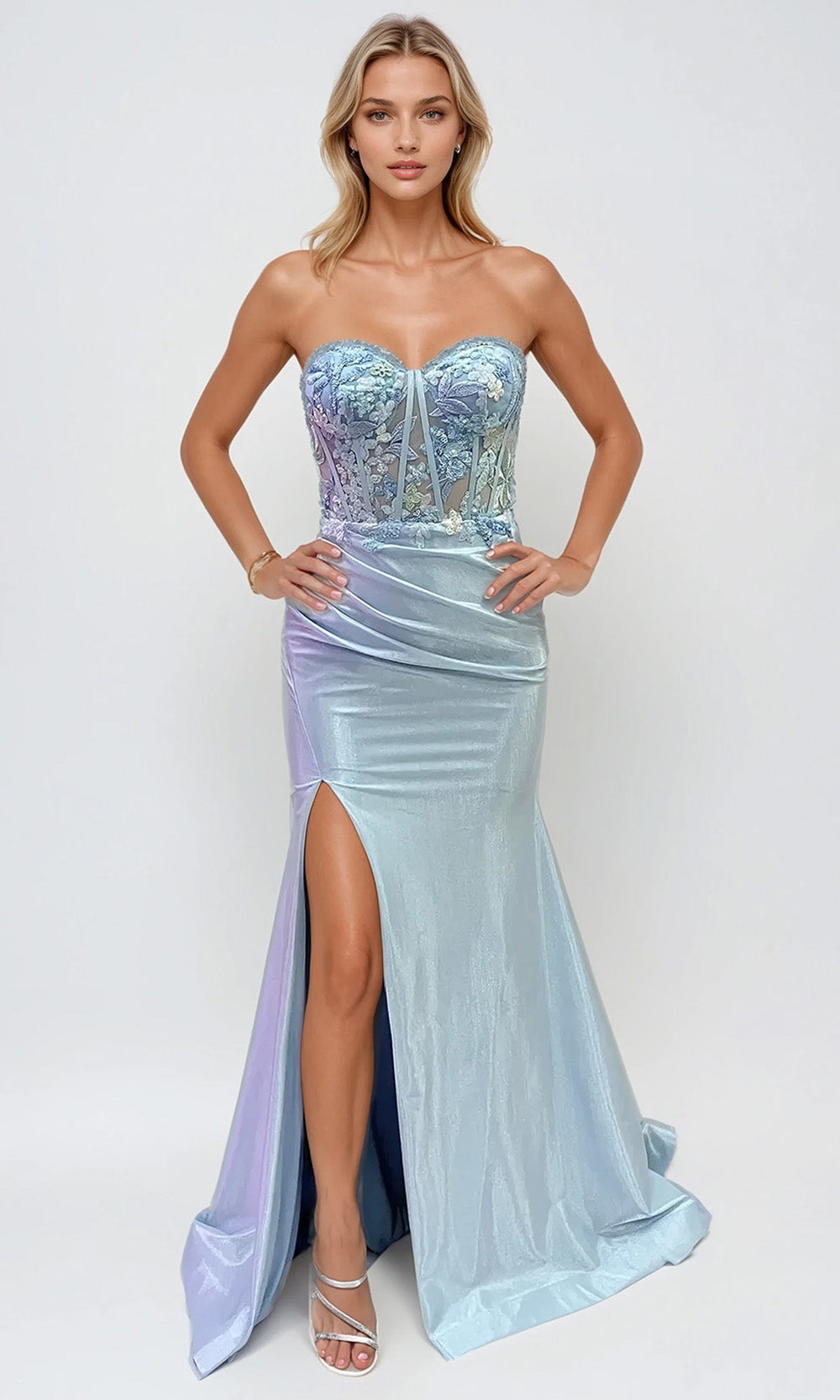 Juliet Dresses JT2496A - Sweetheart Embellished Satin Dress Prom Dresses