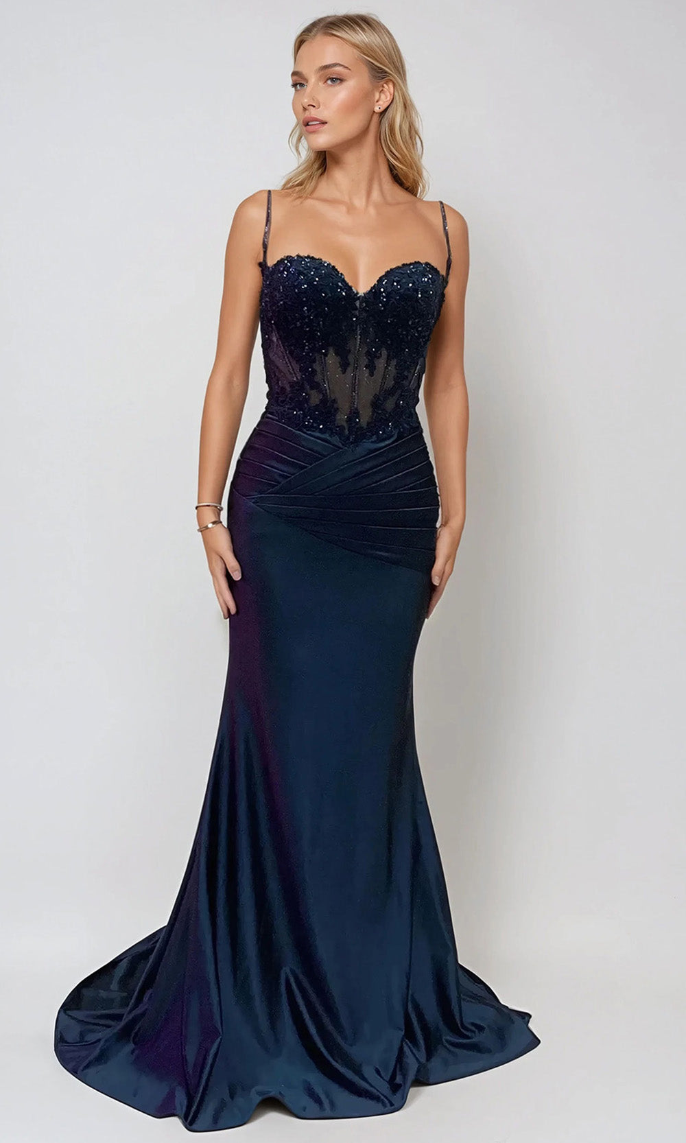 Juliet Dresses JT2531K - Spaghetti Strap Embroidered Corset Gown Prom Dresses