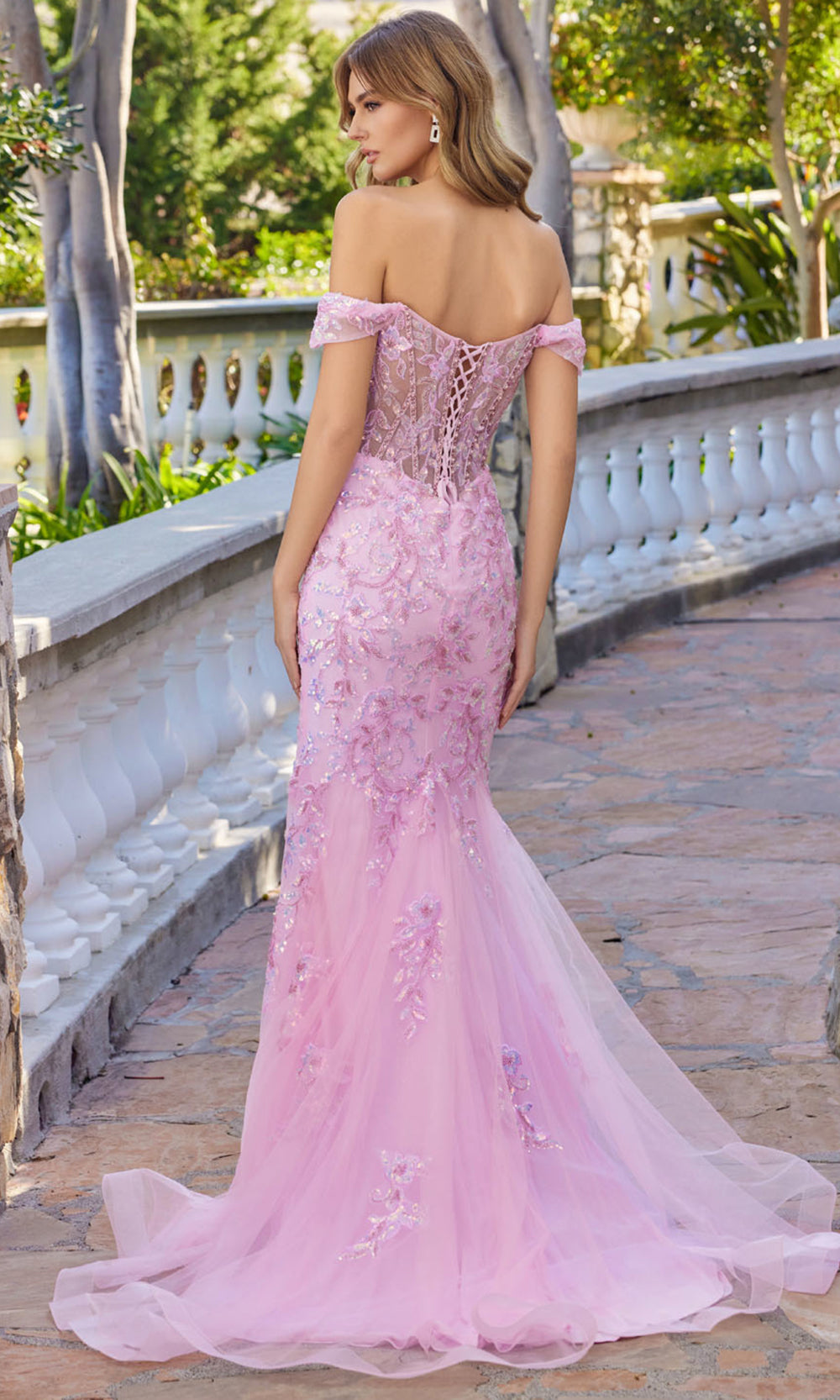 Juliet Dresses JT2612N - Sweetheart Sheer Bodice Evening Dress Prom Dresses in Baby Pink