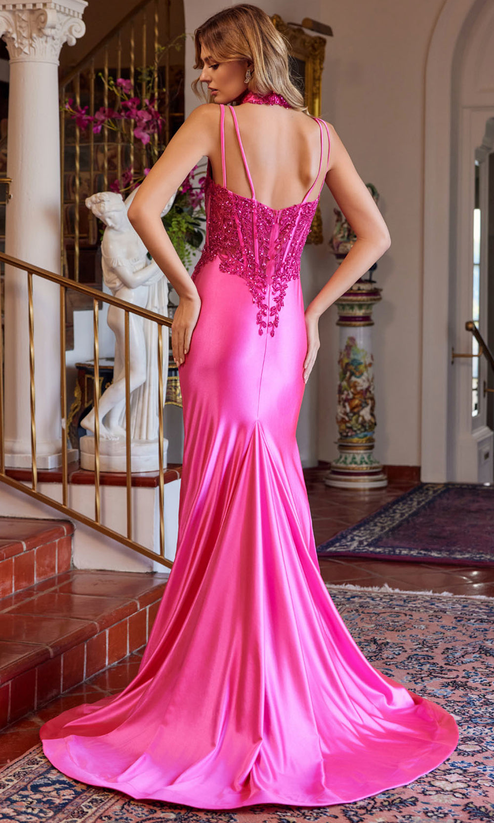 Juliet Dresses JT2628L - Sweetheart Embroidered Evening Dress Prom Dresses in Fuchsia