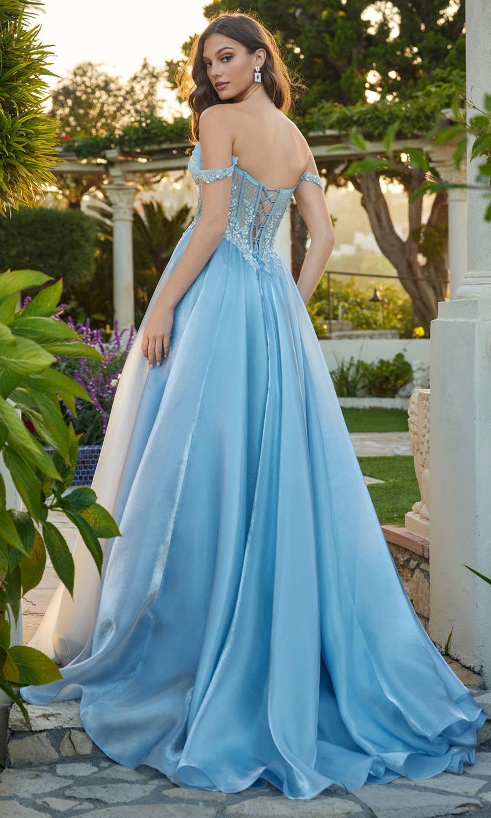 Juliet Dresses JT2639G - Sweetheart Floral Evening Dress Prom Dresses in Dusty Blue