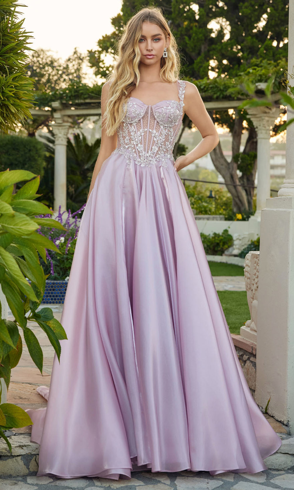 Juliet Dresses JT2639G - Sweetheart Floral Evening Dress Prom Dresses in Rose