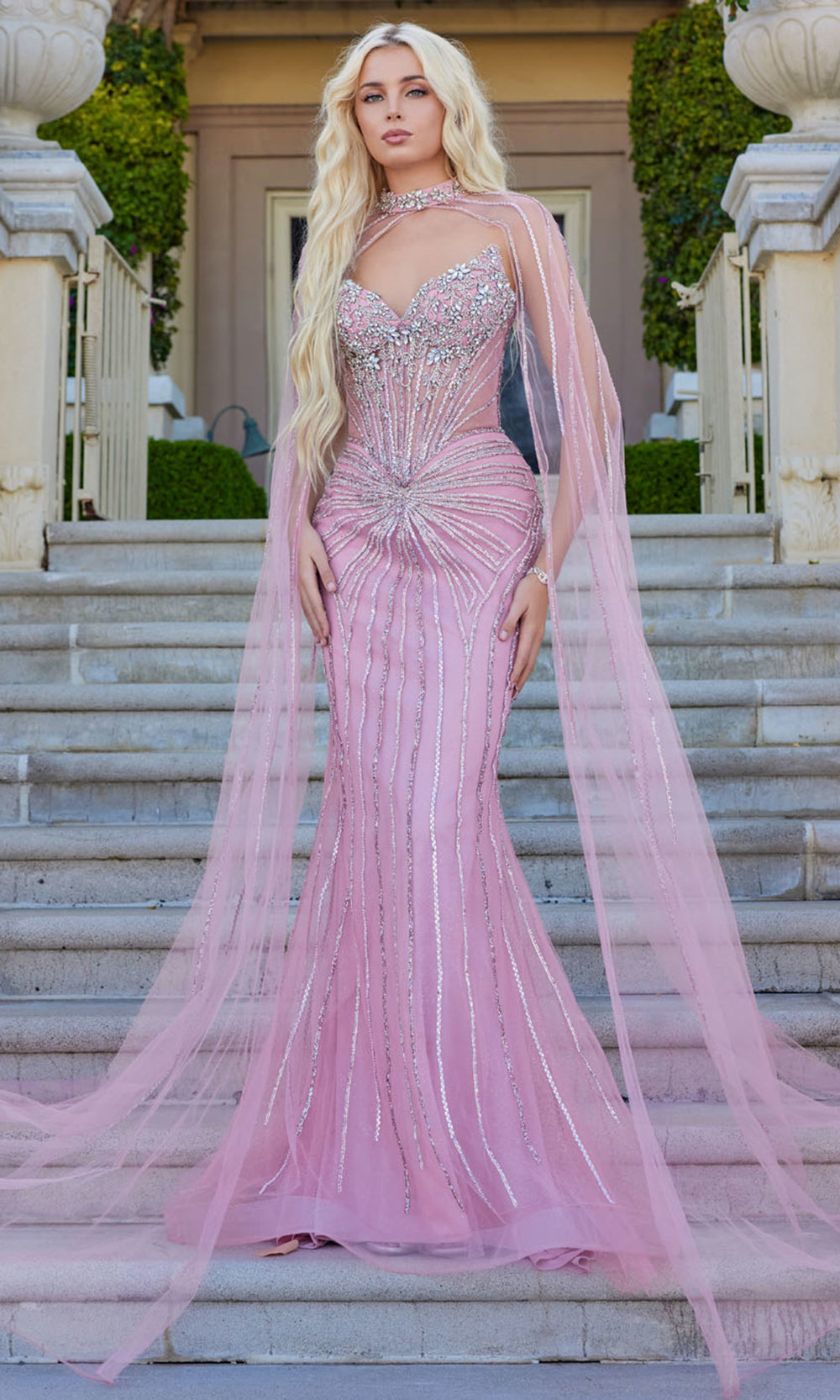 Juliet Dresses JT2664S - Beaded Sweetheart Evening Dress Special Occasion Dress in Dusty Rose