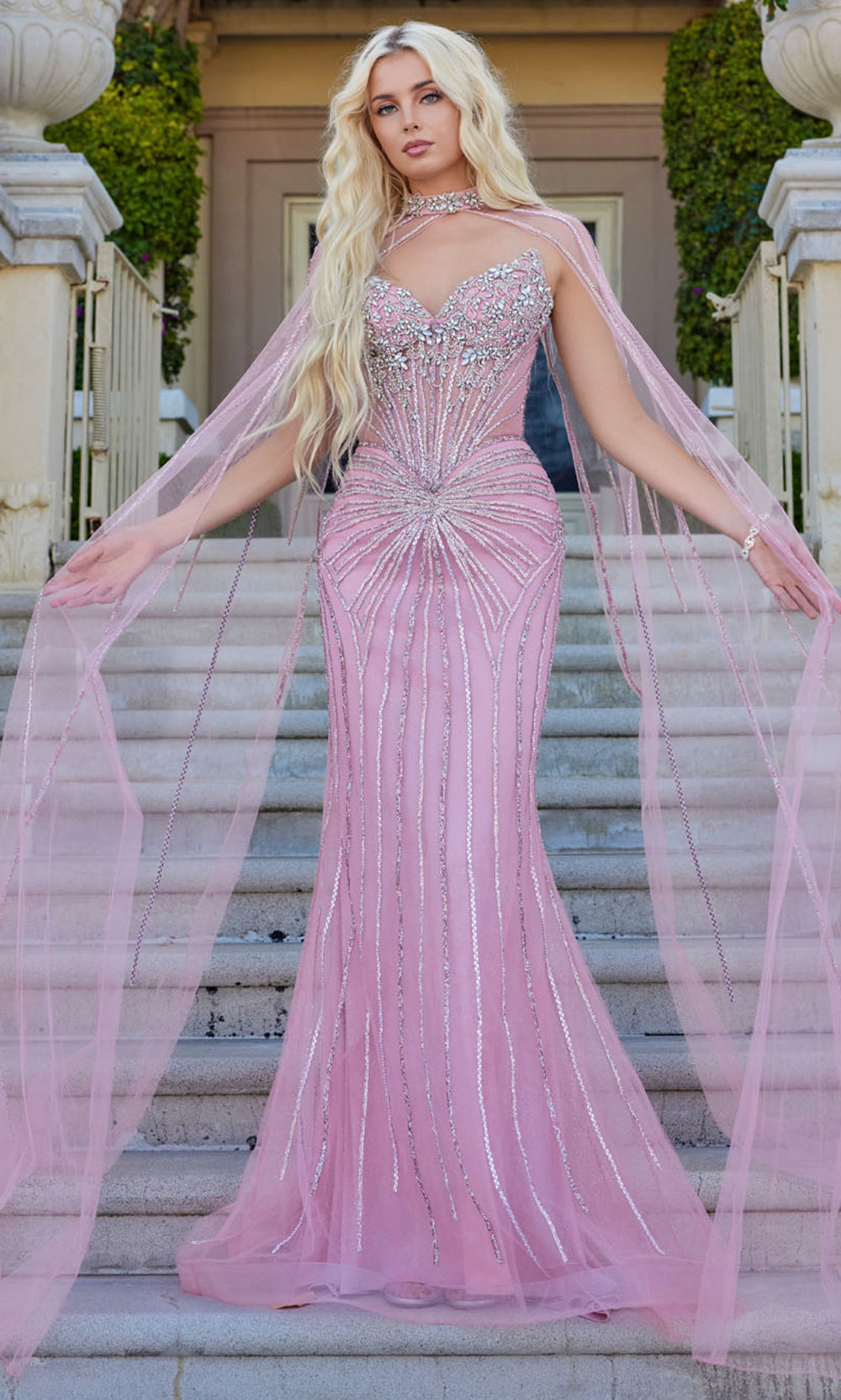 Juliet Dresses JT2664S - Beaded Sweetheart Evening Dress Special Occasion Dress in Dusty Rose