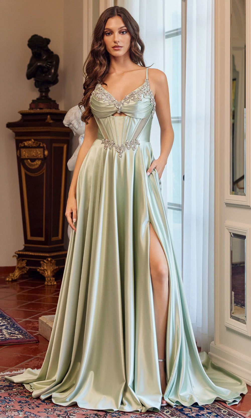 Juliet Dresses JT2711T - Cut Out Sheer Bodice Evening Dress Prom Dresses in 