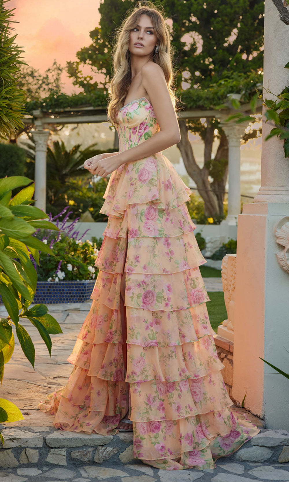 floral sweetheart off shoulder dress Juliet Dresses JT2739S - Long Printed Chiffon A-Line Size:AU/UK 8-10 • US 4-6 (S) Avant Garde Maxi Sweater 100% ORGANIC SHIRT It is long enough