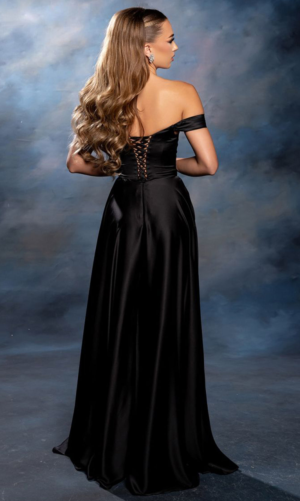 May Queen MQ2187B - Pleated Red Carpet A Line Dress Evening Dresses in Black 