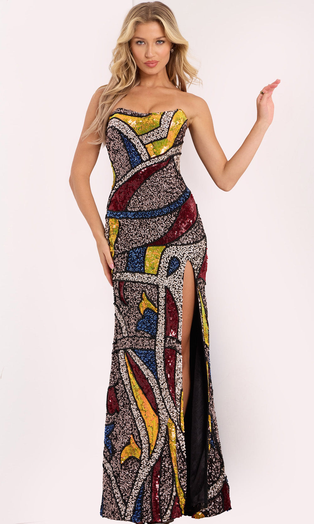 Jovani 48617 - Multi-Tone Sequin Fitted Dress