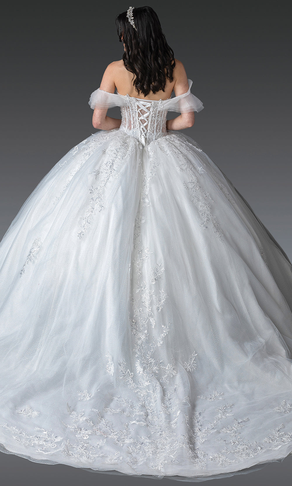 Dancing Queen Bridal 0282 - Lace Corset Sweetheart Ballgown Wedding Dresses in Off White
