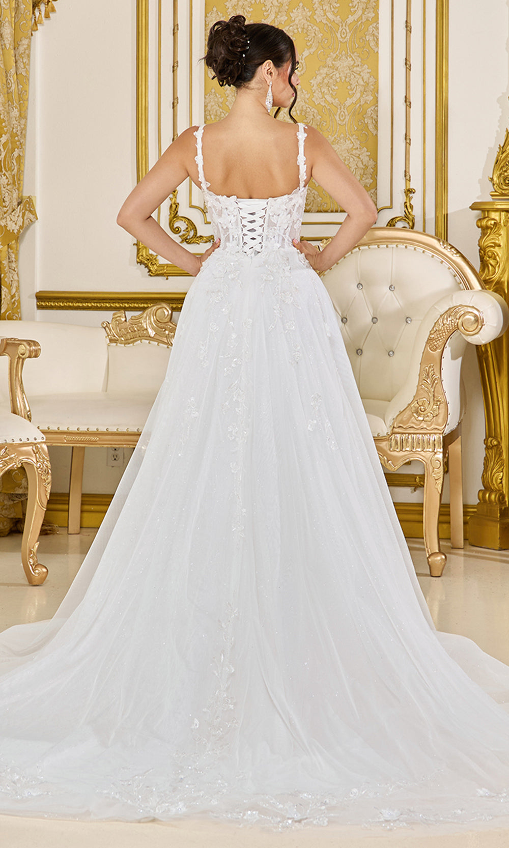 Dancing Queen Bridal 0314 - Illusion Corset Sleeveless Sweetheart Gown Wedding Dresses in White