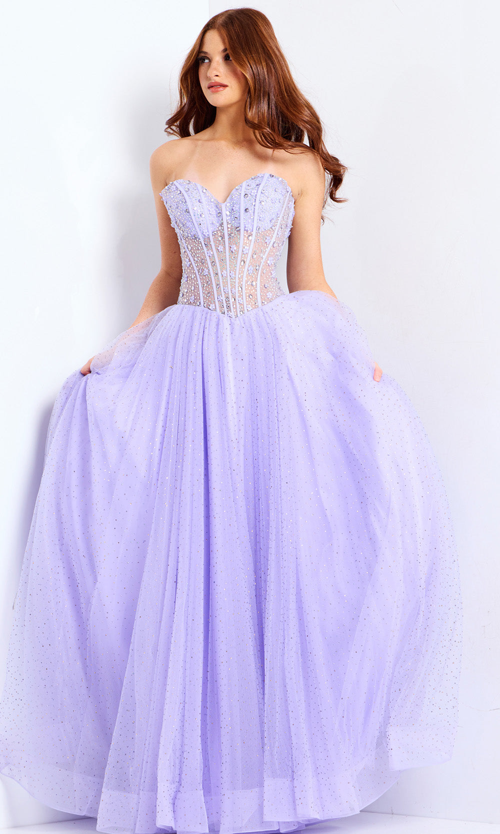 Jovani 48309 - Sweetheart Beaded Tulle Ballgown