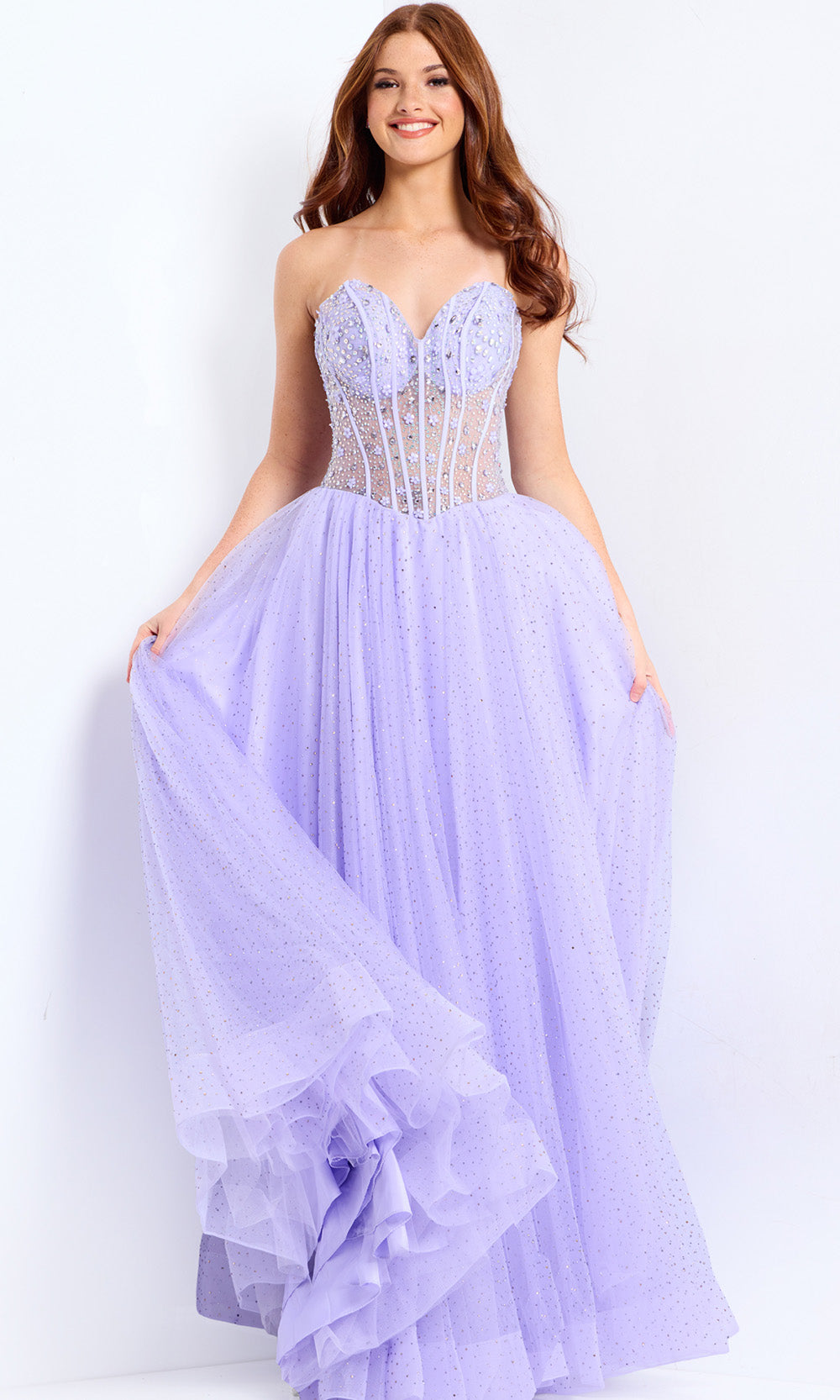 Jovani 48309 - Sweetheart Beaded Tulle Ballgown