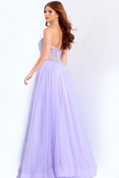 Jovani 48309 - Sweetheart Beaded Tulle Ballgown Prom Dresses in In Purple
