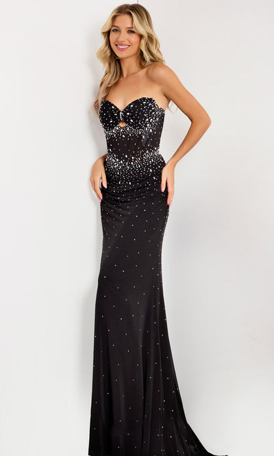 Jovani 48372 - Sweetheart Rhinestone Ornate Fitted Gown Prom Dresses