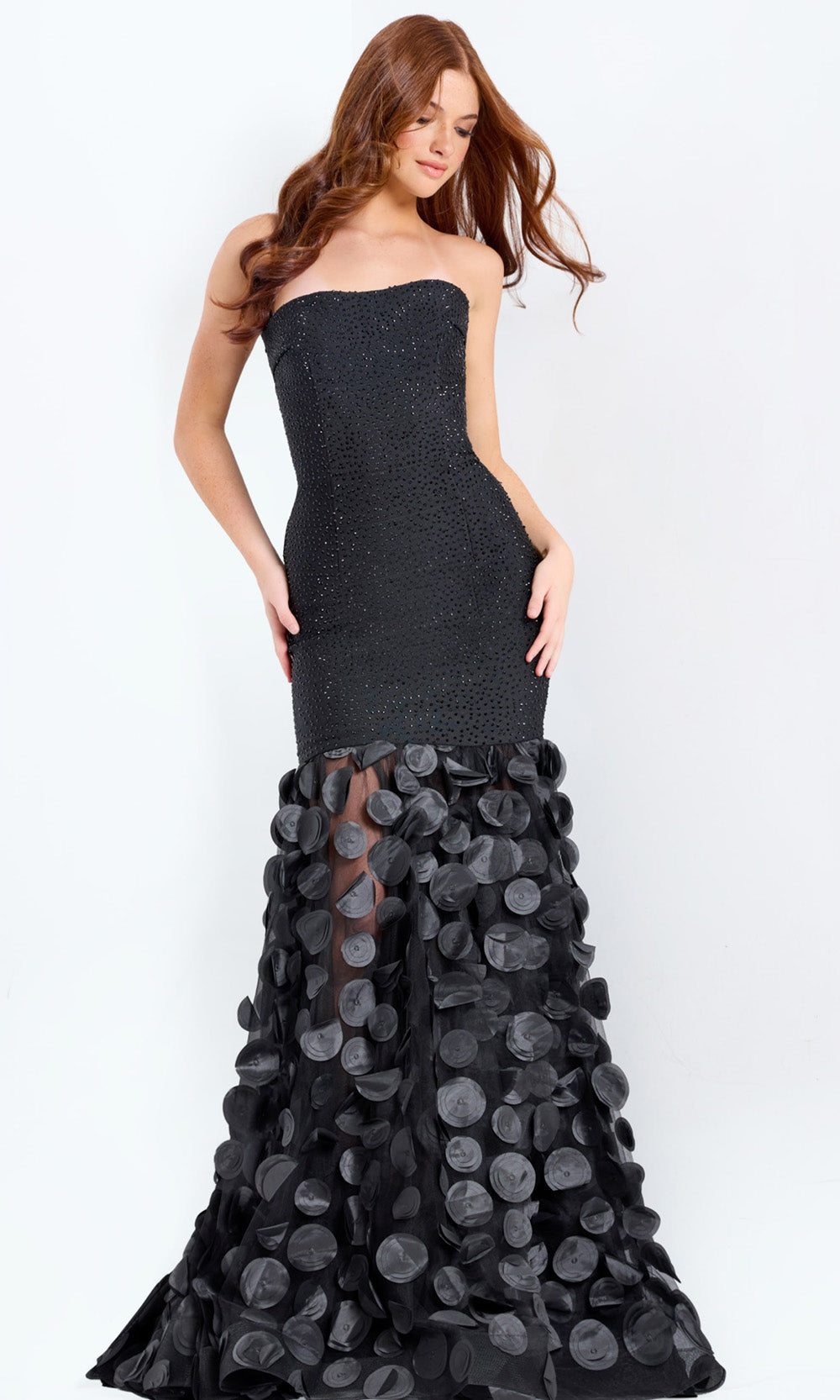 Jovani 49344 - Circular Applique Mermaid Prom Gown