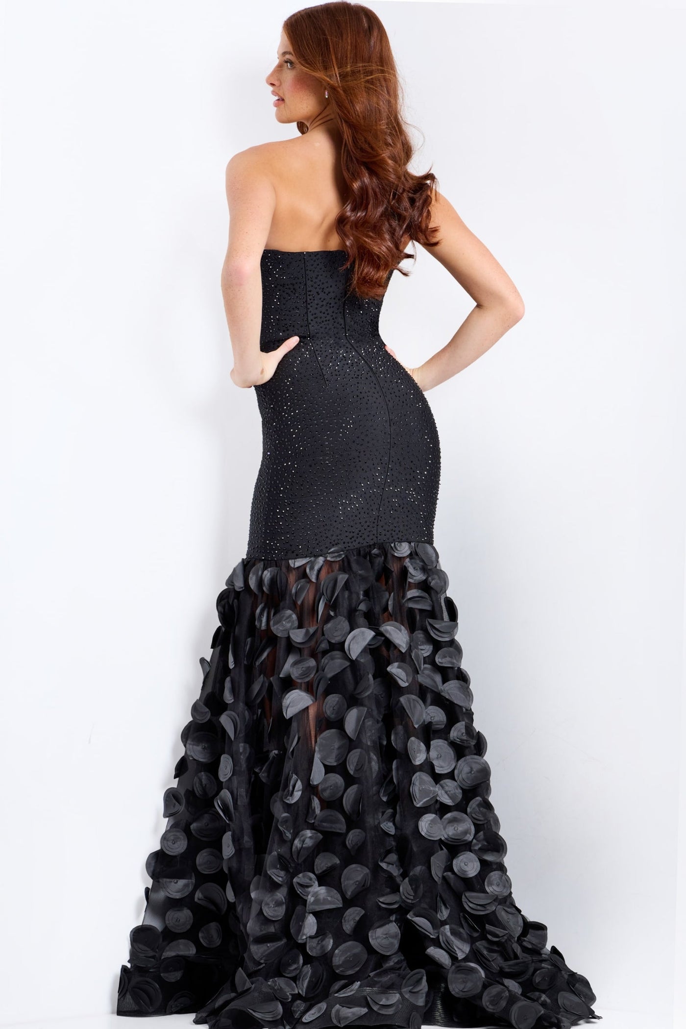 Jovani 49344 - Circular Applique Mermaid Prom Gown Prom Dresses In Black